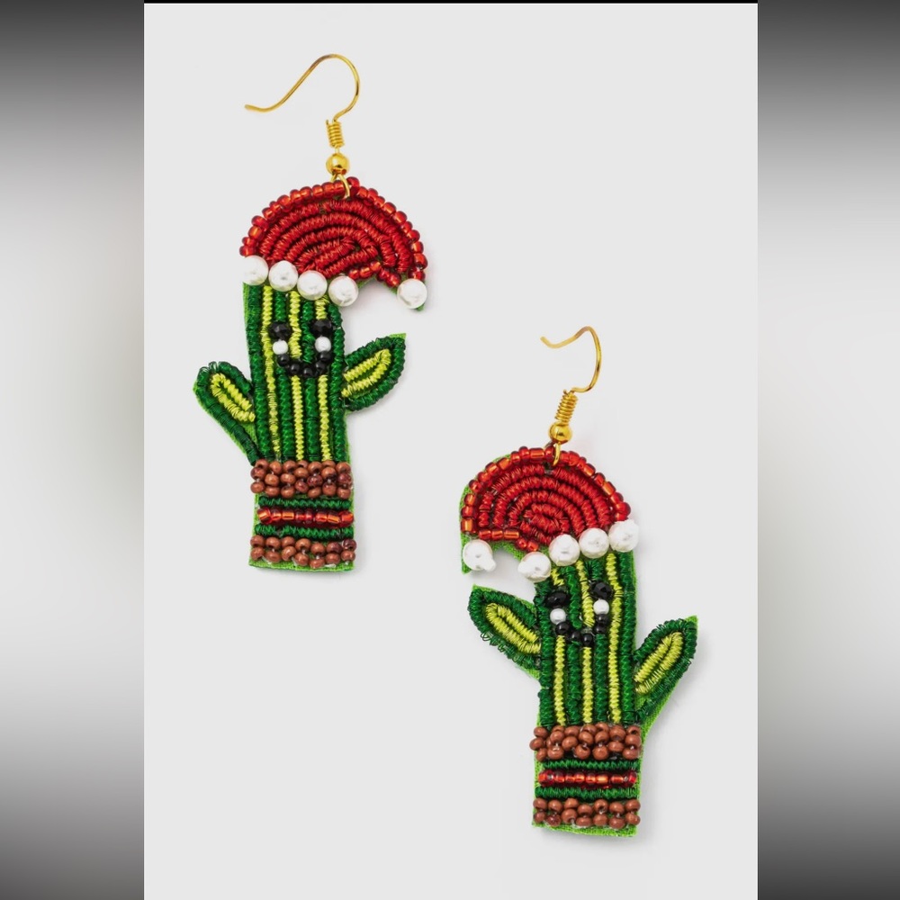 Christmas Cactus Earrings